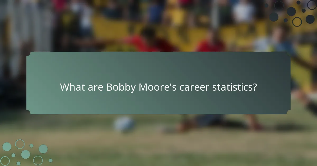 What are Bobby Moore's career statistics?