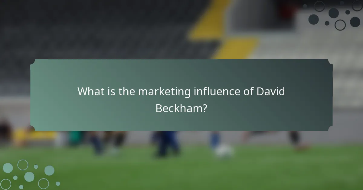 What is the marketing influence of David Beckham?