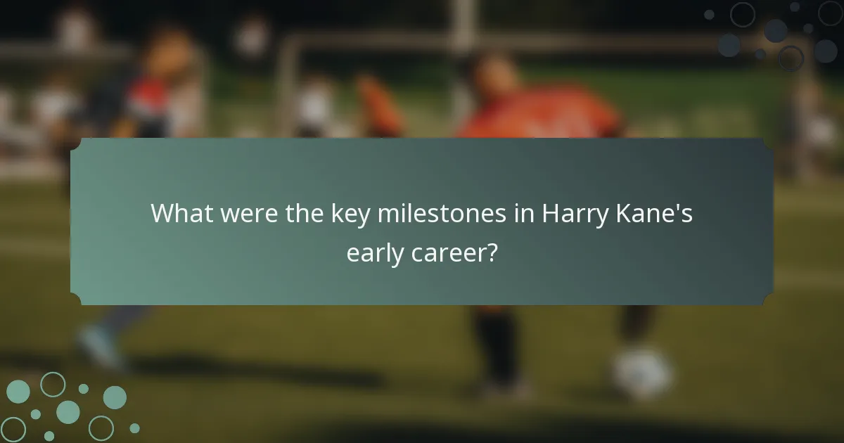 What were the key milestones in Harry Kane's early career?