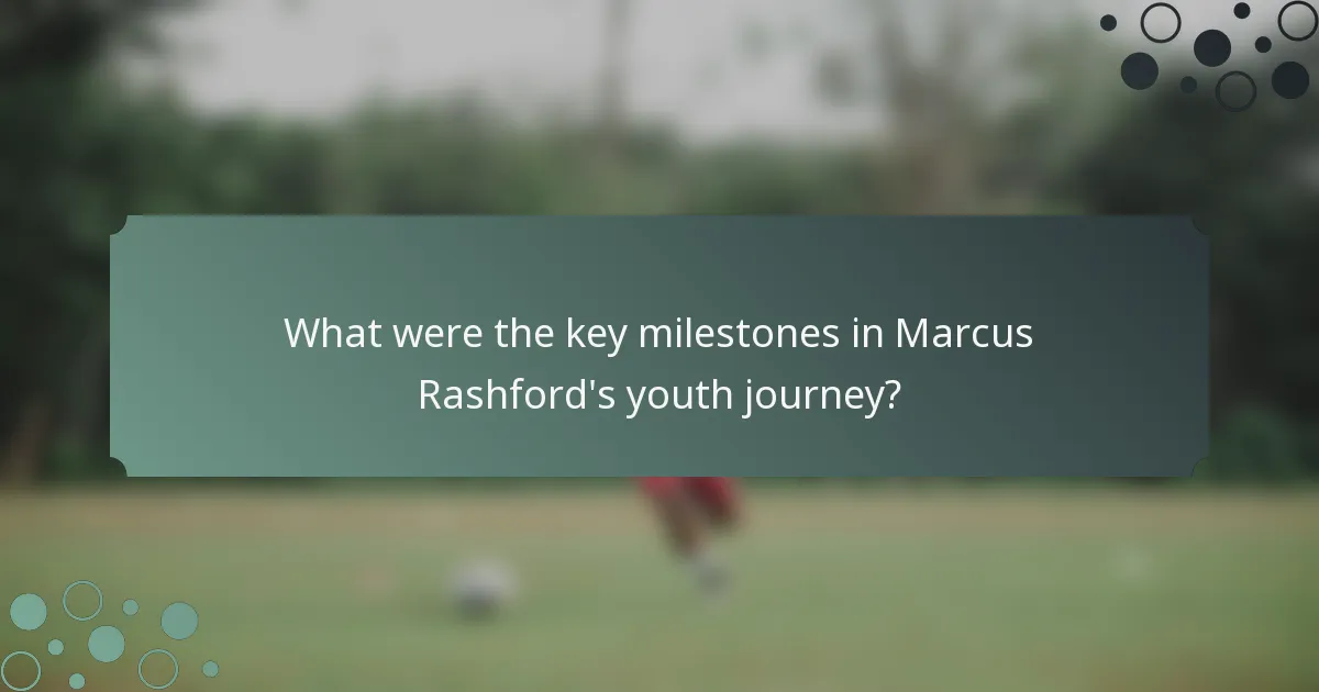 What were the key milestones in Marcus Rashford's youth journey?